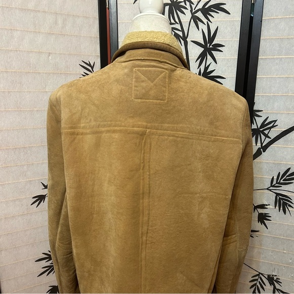 Micheal Kors Leather Coat Womens size large Tan color - Picture 14 of 16